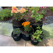 Top Crop Heavy Duty Nonwoven Black Fabric Grow Bags, Reinforced Handles 1-30 gal