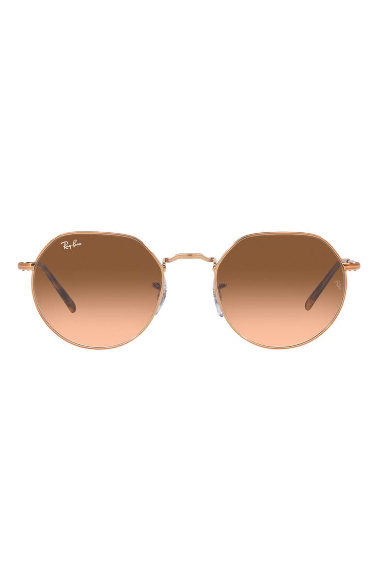 RAY-BAN 51mm Gradient Geometric Sunglasses, Main, color, COPPER/ PINK GRADIENT BROWN