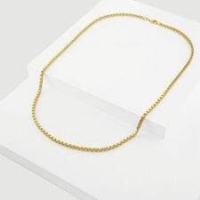 9ct Gold Plated Sterling Silver 2.8mm Box Chain Necklace