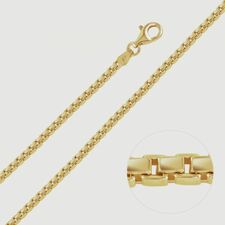 9ct Gold Plated Sterling Silver 2.3mm Box Chain Necklace