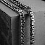 Sterling Silver 4.6mm Greek Box Pave Chain Necklace
