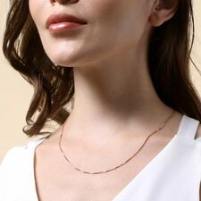 9ct Rose Gold plated 1mm Box Chain Necklace