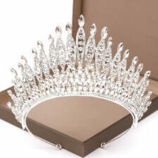 Luxury crystal silver tiara crown for wedding