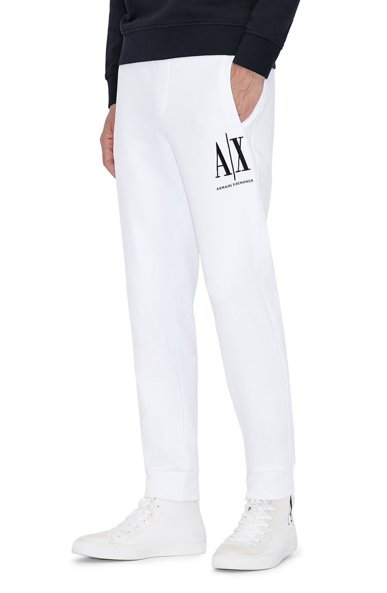 ARMANI EXCHANGE Icon Fleece Jogger Sweatpants, Main, color, WHITE