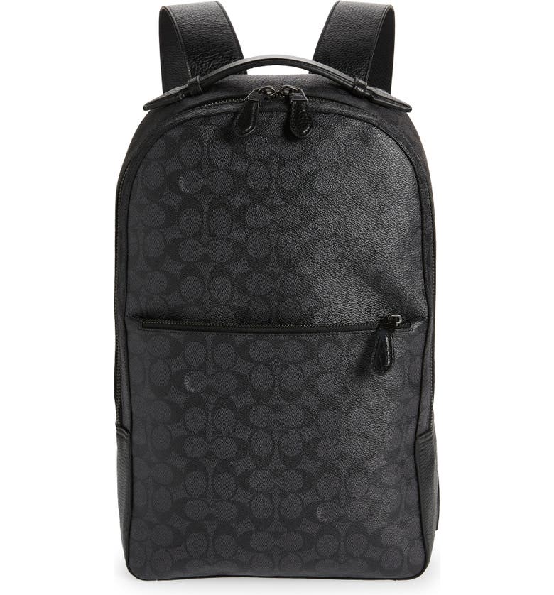 COACH Metropolitan Pebbled Leather Backpack, Main, color, CHARCOAL