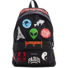 BALENCIAGA Explorer Patch Backpack, Main, color, BLACK