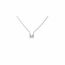 14k White Gold 0.04ctw Diamond Initial Necklace