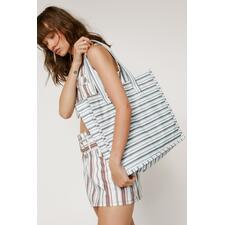 Light blue Stripe Oversized Tote Bag 