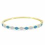 Inlaid Turquoise &amp; Diamond Bangle Bracelet