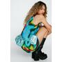 Turquoise Glitter Multi Pocket Crossbody Bag 