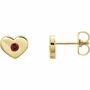 Buy 14K Yellow Lab-Grown Ruby Heart Earrings