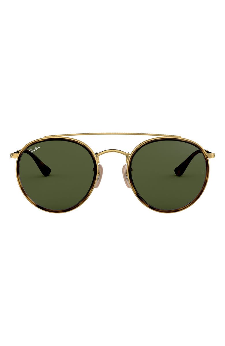 RAY-BAN 51mm Aviator Sunglasses, Main, color, GOLD/ GREEN