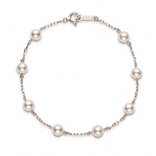 Mikimoto 18K White Gold Akoya Pearl Bracelet