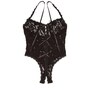 Lace Open Bodysuit in Black