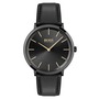 BOSS Skyliner Leather Strap Watch, 40mm, Main, color, BLACK