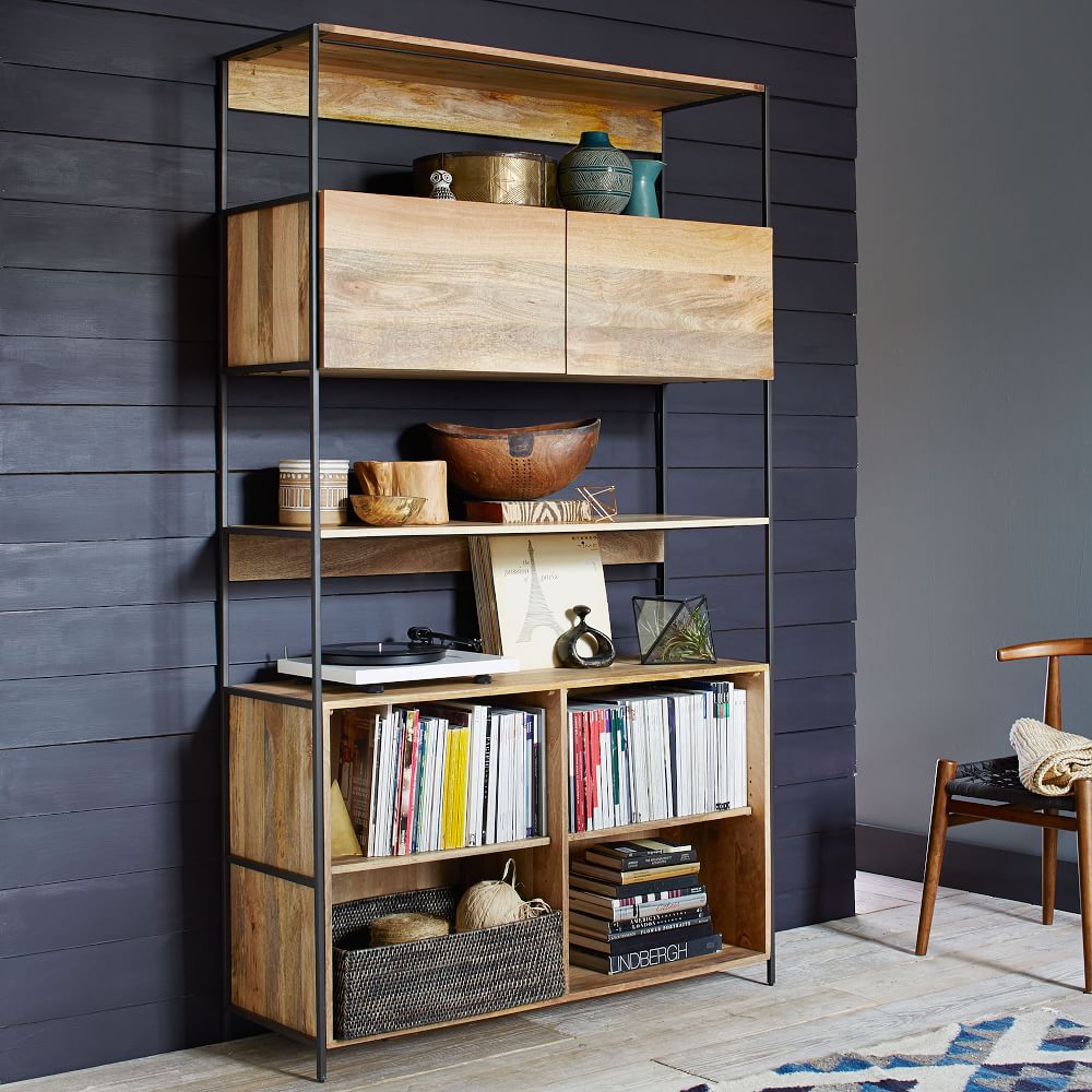 Industrial Open &amp; Closed Storage Bookcase (48")