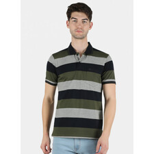 Men Olive Stripe T-Shirt