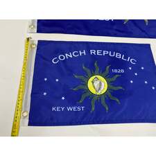 Two 12" x 18" Conch Republic Boat/Bike/RV/Golf Cart Silk Screen Printed Flags from Key West, Florida 100% Polyester