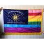 Embroidered Conch Republic Rainbow Pride LGBTQ Gay Lesbian Flag with Canvas Header from Key West, Florida
