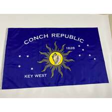 Conch Republic 3x5 Silk Screen Printed Independence Flag from Key West, Florida