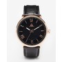 ASOS Watch With Roman Numerals In Black And Rose Gold