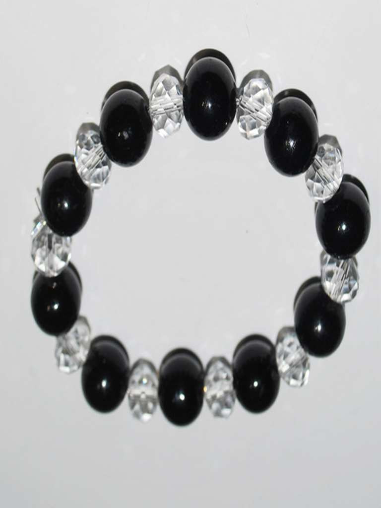 Bicolor Glass Pearls Bracel...