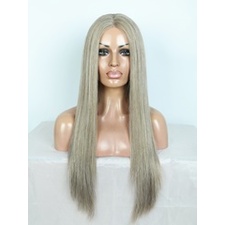 Gray Middle Parting Synthetic Lace Front Wigs
