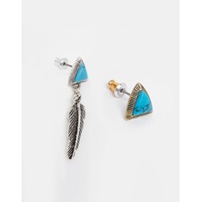 ASOS Feather Earring With Turquoise Stone