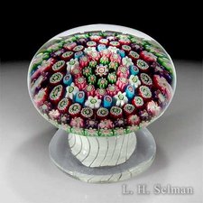 Antique Clichy Pedestal Weight w/concentric Millefiori by Clichy