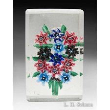 Antique Russian Plaque With 12-flower Bouquet & Ribbon by Misc Antique