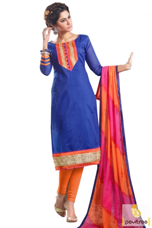 Orange and Blue Color Cotto...