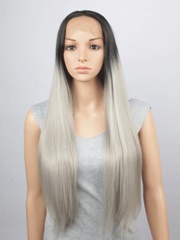 Gray Color Synthetic Lace W...