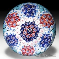 Antique Baccarat Paneled Aqua Honeycomb Carpet Ground By Baccarat Antique