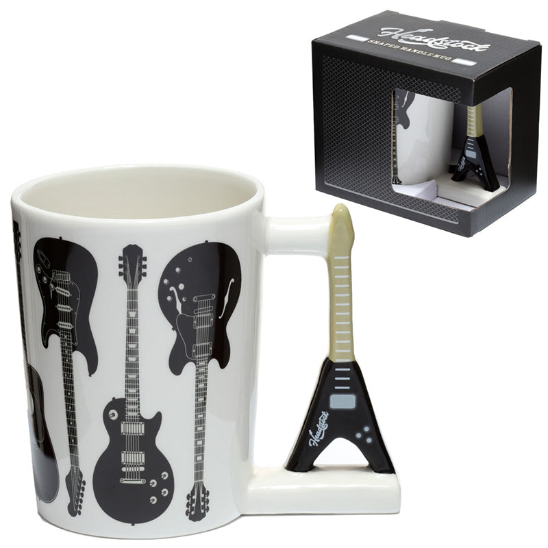 Collectable Shaped Handle Ceramic Mug - Headstock Rock Guitar