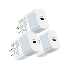 20W USB C Power Adapter[3 Pack] USB C Charger Block Type C Charging Block USB C Adapter USB C Wall Charger for iPhone 13/13 Pro/12 Pro Max/12 Pro/11 Pro/ iPad Air/Mini/Pro Samsung S22 S20 S10