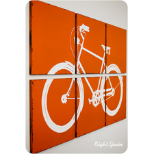 Large Bike Wall Art - The Distressed Retro Bicycle Screen Print by RightGrain
