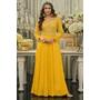 Yellow Chinon Embellished Anarkali Dress With Dupatta