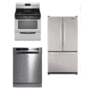 WHIRLPOOL KITCHEN APPLIANCES STAINLESS STEEL SET OF REFRIGERATOR DISHWASHER WITH GAS RANGE 220-240 VOLTS 50HZ PACKAGE 4