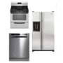 WHIRLPOOL KITCHEN APPLIANCES STAINLESS STEEL SET OF REFRIGERATOR DISHWASHER WITH GAS RANGE 220-240 VOLTS 50HZ PACKAGE 3