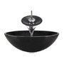 Aurora Sinks S01-ash Granite Vessel Chrome Bathroom Ensemble With Pop Up Drain