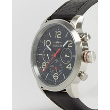 Tommy Hilfiger Jake Chronograph Leather Watch In Black 1791232