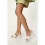 Stone Linen Ball Heeled Mules image number 1