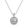 Round Microset Single Halo Pave Bail Pendant