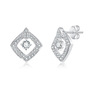 0.3Ct Moissanite Diamond Square Sterling Silver Stud Earrings