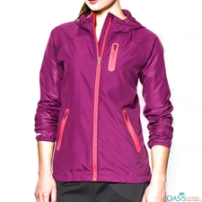 Dark Pink Ladies Windbreaker Overcoat