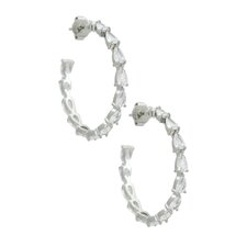 SHASHI Pierre Hoop in Silver | REVOLVE