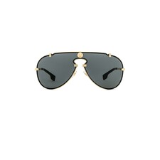 VERSACE Rock Icons Aviator in Gold, Black, &amp; Dark Grey | REVOLVE