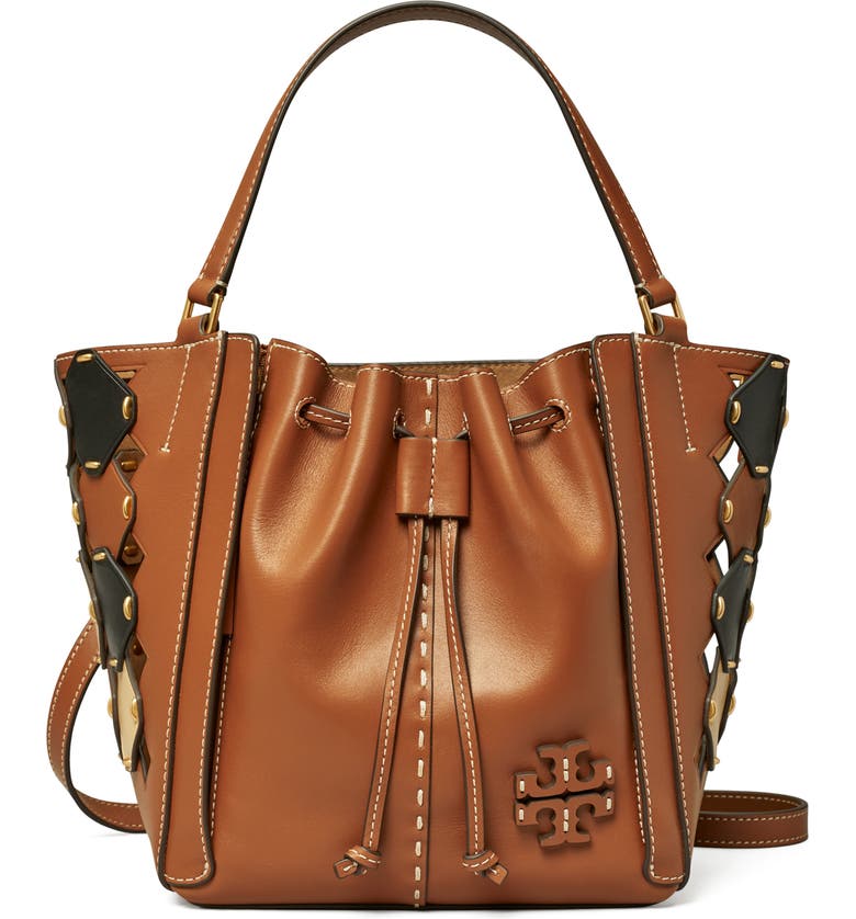 McGraw Die Cut Dragonfly Drawstring Leather Satchel, Main, color, NEUTRAL MULTI