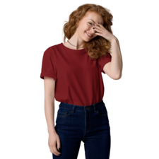 THE GARNET MAROON HALF SLEEVE T-SHIRT FOR WOMEN