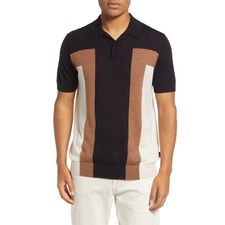 TED BAKER LONDON Men's Arbroth Colorblock Wool Polo Shirt, Main, color, DARK NAVY